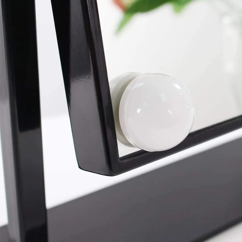 Espejo Tocador LED con 12 Luces - 3 Tonos de Luz - Maquillaje Profesional USB 360°